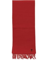 Ami Paris - Ami De Coeur Fringed Scarf - Lyst