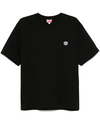 KENZO - Glücklicher Tiger Besticktes T-Shirt Schwarz - Lyst