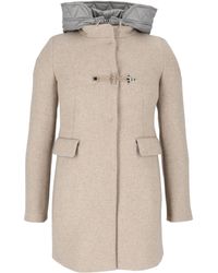 Fay - Double-Breasted Toggle Coat With Contrasting Hood - Lyst