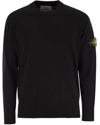 Stone Island - Crew Neck Jumper With Raglan Sleeves And Ribbed Edges - Lyst