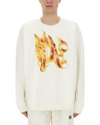 Palm Angels - Burning Monogram" Print Sweatshirt - Lyst