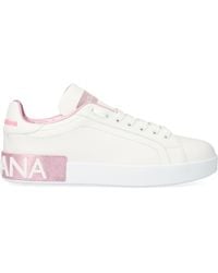 Dolce & Gabbana - Calfskin Low-Top Sneakers With Details And Velcro Closure - Lyst