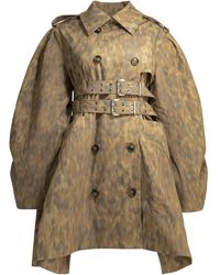 Ganni - Animal Print Trench Coat - Lyst