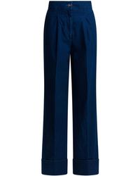 Valentino - Jeans Met Wijde Pijpen En Plooien - Lyst