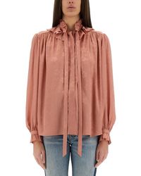 Chloé - Fluid Silk Jacquard Blouse - Lyst