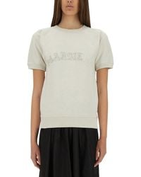Maison Margiela - Short-Sleeved Sweatshirt With Textured Logo - Lyst