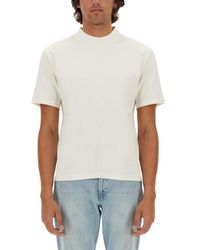 Courreges - Logo-Embellished Cotton T-Shirt With High Neckline - Lyst