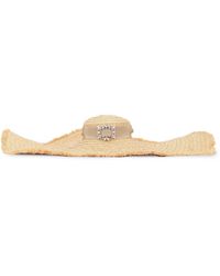 Roger Vivier - Broche Extra Rafia Hat - Lyst