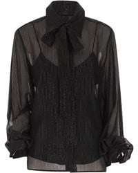 Max Mara - Scafati Striped Silk Chiffon Blouse - Lyst