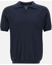 Kangra - Baumwoll-Poloshirt – Blaues Herren-Kurzarmshirt - Lyst