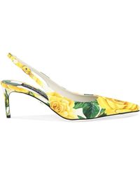 Dolce & Gabbana - Slingbacks With Floral Print - Lyst