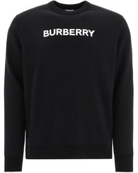Burberry - Sudadera de cuello de tripulación de Black con logotipo - Lyst