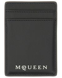 McQueen - Magnetic Card Holder With Logo - Lyst