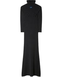 Off-White c/o Virgil Abloh - Long Hooded Dress With Floral Appliqués - Lyst