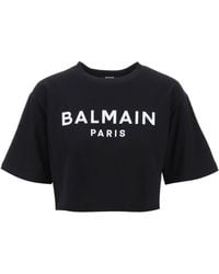 Balmain - Logo Print Boxy T -shirt - Lyst