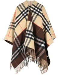 Burberry - 'Check' Cashmere Cape - Lyst