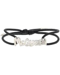 Alexander McQueen Bracelet en coton graffiti mcqueen - Multicolore
