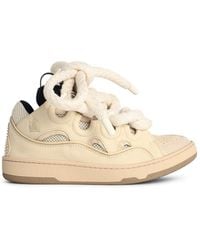 Lanvin - 'Curb' Beige Lear Blend Sneakers - Lyst