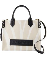 Balmain - B Leger Kleine Shopper Bag Leather Beige - Lyst