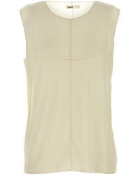 KHAITE - Cream Stretch Cupro Allo Top - Lyst