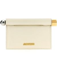Jacquemus - La Petite Pochette Rond Carré Clutch Bianco-Donna - Lyst