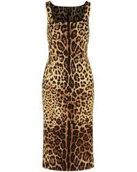 Dolce & Gabbana - Dolce & Gabbana Leopard-Print Silk Dress - Lyst