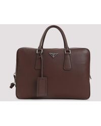 Prada - Einkaufstasche aus genarbtem Leder - Lyst
