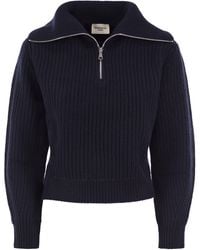 Weekend by Maxmara - Wkdlaser Virgin Wool Half Zip High Neck Jumper - Lyst