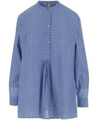 Péro - Camisa a cuadros de mezcla de seda de seda - Lyst