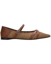 Max Mara - Flat Shoes Leder braun - Lyst