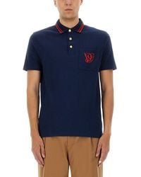 Valentino - Polo Shirt With Vg Embroidery - Lyst