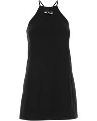 DIESEL - Black Stretch Twill Mini Dress - Lyst