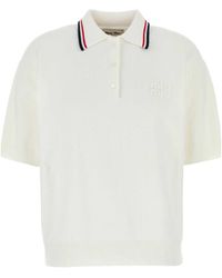 Miu Miu - Stretch Terry Fabric Polo Shirt - Lyst