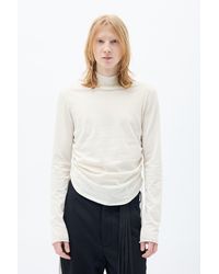 Ann Demeulemeester - Lenart Wrinkled Mock Collar Top Brushed Jersey - Lyst
