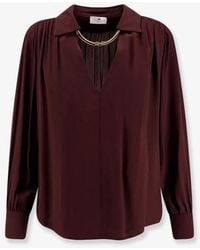 Elisabetta Franchi - Elisabetta -franchi -shirt Met Juweelaccessoire - Lyst