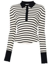 Semicouture - Aida Striped Cotton Polo Shirt - Lyst