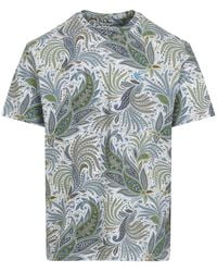 Etro - T -shirt Met Paisley Print - Lyst