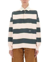 Autry - Horizontal Striped Long-Sleeved Polo Shirt - Lyst