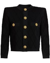 Balmain - Cropped Cardigan - Lyst