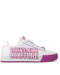 Versace - Zapatillas de logotipo de cuero de couture de Versace Jeans - Lyst