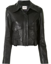KHAITE - Cordelia Cropped Leather Jacket - Lyst
