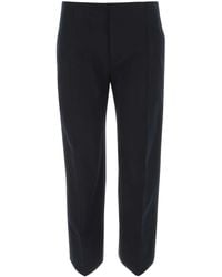 Bottega Veneta - Midnight Cotton Cropped Cut Pant - Lyst