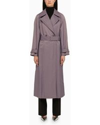 Calvin Klein Hooded Belted Trench Coat in Black | Lyst