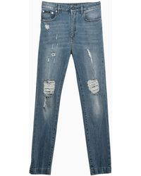 Dolce & Gabbana - Dolce&Gabbana Audry Denim Skinny Jeans With Wear And Tear - Lyst