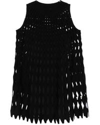 Emporio Armani - Open-Knit Short Dress - Lyst