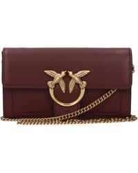 Pinko - Pochette Leather/Burgundy - Lyst