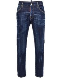 DSquared² - Used-Effect Cotton Denim Skater Jeans - Lyst