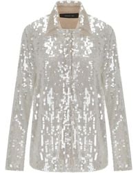 FEDERICA TOSI - Champagne Sequins Shirt - Lyst