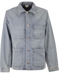 A.P.C. - Baumwoll-Jeansjacke mit aufgesetzten Taschen - Lyst