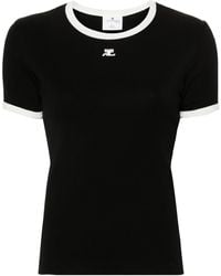 Courreges - Cotton T-Shirt With Printed Logo - Lyst